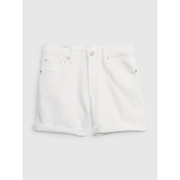 GAP 5” Mid Rise Girlfriend Denim Shorts - WHITE Size 27 - Picture 1 of 5